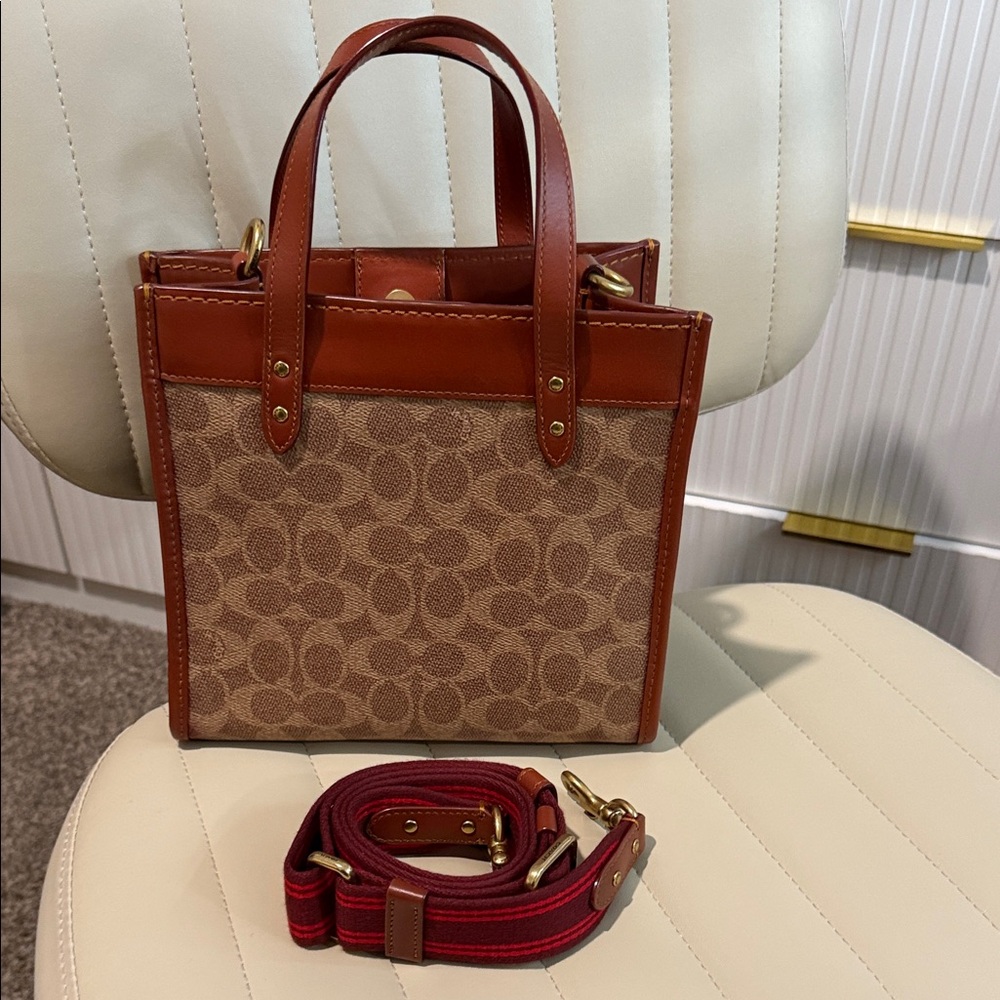 Coach Tan and Brown Signature Tote